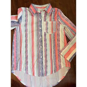 Vintage striped button up blouse size small